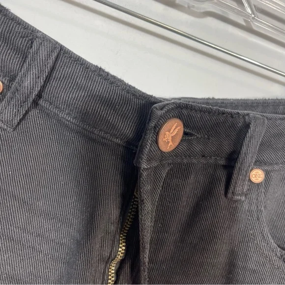 ONE TEASPOON TRUCKERS MID WAIST RELAXED DENIM JEAN SHORTS IN PURE BLACK SIZE 27 - Picture 13 of 16